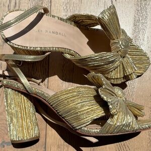 Gold Loeffler Randall Strappy Heels